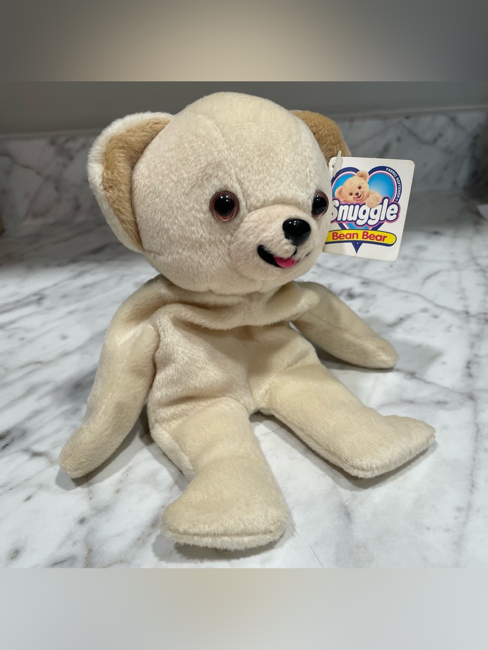 Vintage 1999 Snuggle Fabric Softener 5”Bean Bear Plush Mini Stuffed Animal NWT